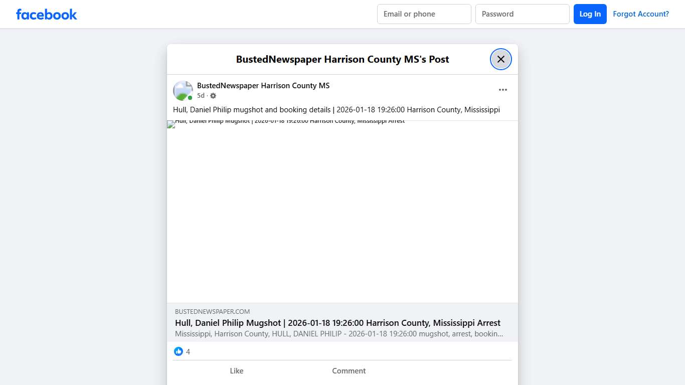 Hull, Daniel Philip... - BustedNewspaper Harrison County MS Facebook